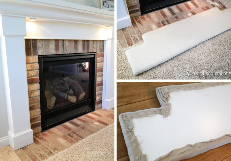 DIY hearth cushion, baby-proof fireplace, baby-proof, DIY fireplace cushion, fireplace cushion, DIY baby proof fireplace, fireplace, baby proof, fireplace cushion, how to baby-proof a fireplace, how to child-proof a fireplace, fireplace hearth, how to baby-proof a fireplace hearth, how to cushion a fireplace fireplace hearth