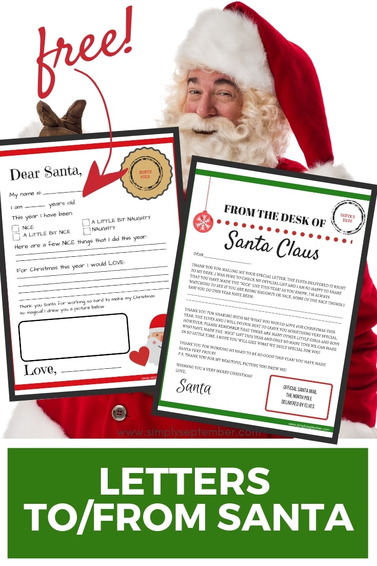 Letters To And From Santa Free Printables Simply September