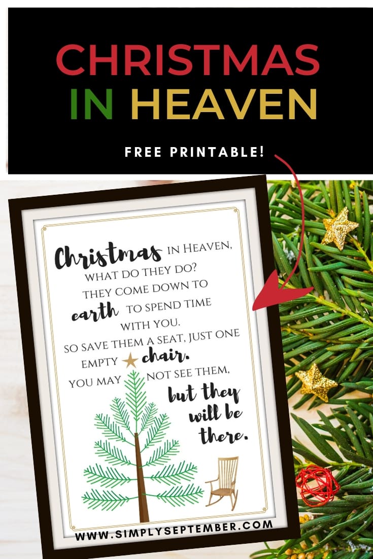 Christmas In Heaven Poem Free Printable Printable Form, Templates and