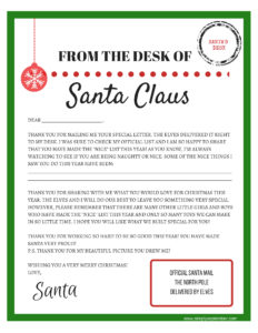 Letters To And From Santa Free Printables Simply September