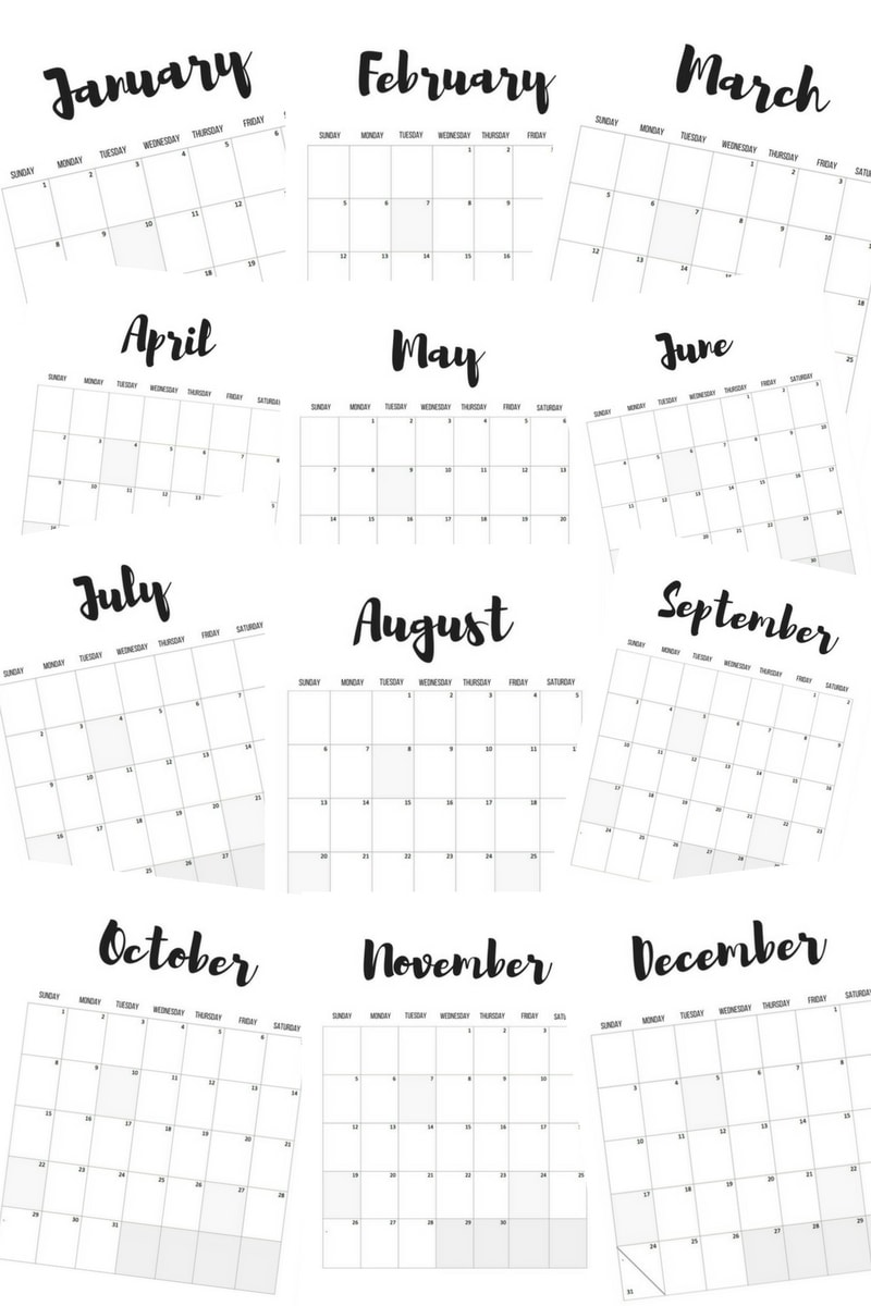 Plain Calendar Printable Calendar Templates