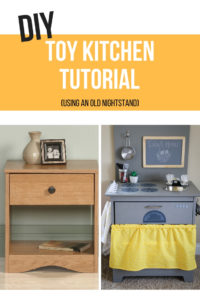 diy kitchen, diy toy kitchen, toy kitchen, furniture remodel, repurposing old furniture, toy kitchen, nightstand kitchen