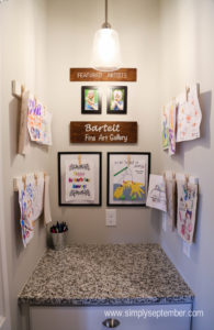 kids art display, diy art gallery, art gallery, gallery, declutter, kid art projects, art projects, display art projects, family art gallery, family display, little artists, kid artists