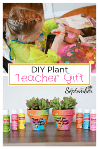 DIY teacher gift, DIY succulent pot, painting pots, garden gift, teacher appreciation gift, teacher gift, end of the school year gift, crafts with kids, kid crafting, kid painting