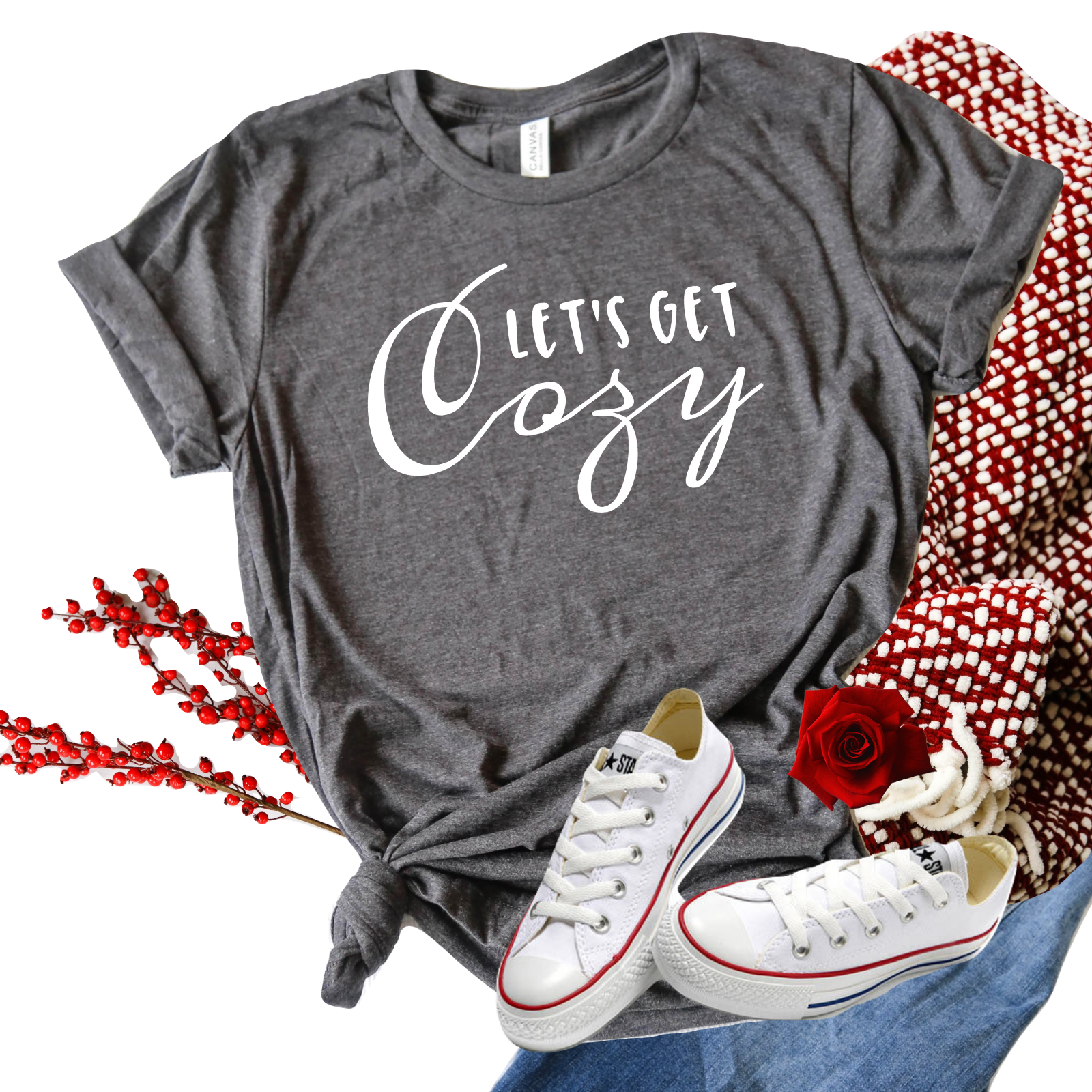 Let's Get Cozy Shirt, Cozy Shirt, Valentine's Day Shirt, Etsy seller, Etsy shirt, Valentine's Day Etsy shirt, Valentine's Day gift, love shirt, simply September shop