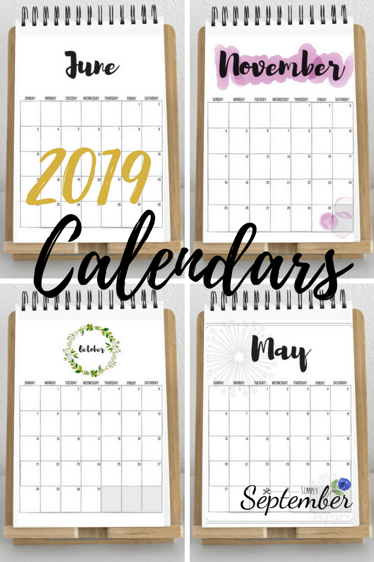 Beautiful and FREE 2019 Calendars: Printables, 2019 calendar, January calendar, February calendar, march calendar, June calendar, April calendar, may calendar, may calendar, June calendar, July calendar, August calendar, September calendar, October calendar, November calendar, December calendar, pretty 2019 calendars, calendar printables, free 2019 calendars, free calendars, free printables