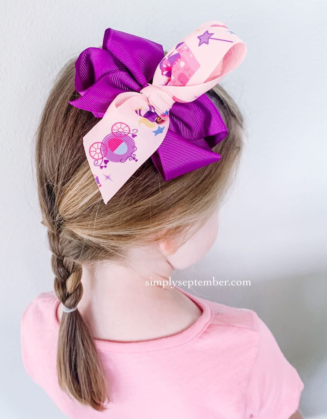 Pink and Gold Princess Pigtail Hair Bows